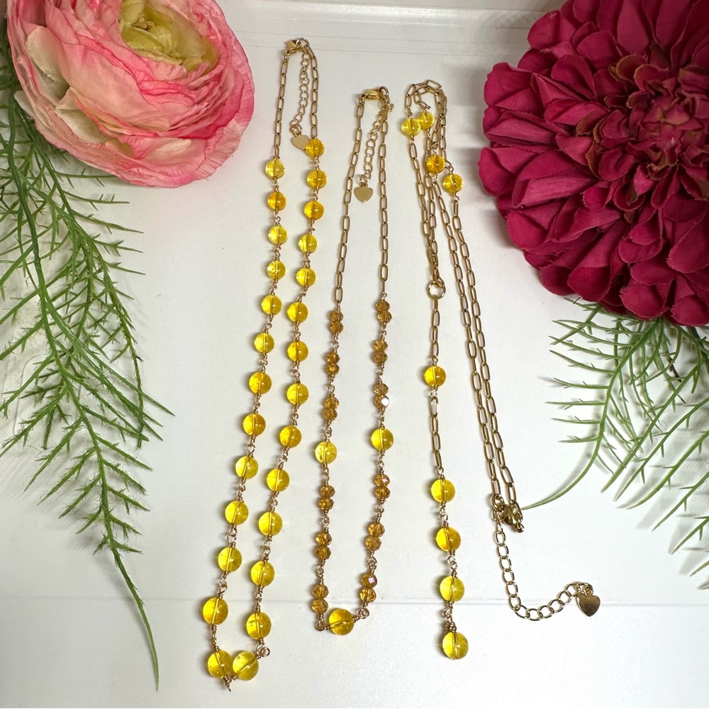 NEW⚜️Citrine & Crystal Gemstone Choker Necklace - Picture 2 of 4